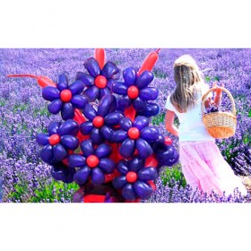 Букет з повітряних куль: квіти фіолетові, без підставки
