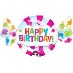 Фольгированный шар конфетка happy Birthday фото 1