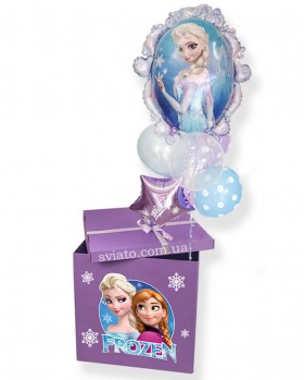 Коробка  с шарами в стиле Анна и Эльза
