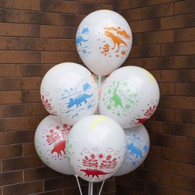 воздушные шарики с гелием, шарик  с рисунком динозавров, дино, 