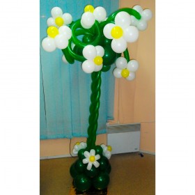 Букет из воздушных шаров: цветы с подставкой