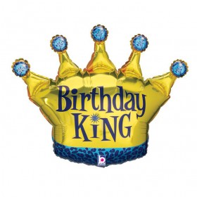 Фольгированный шар корона Birthday King