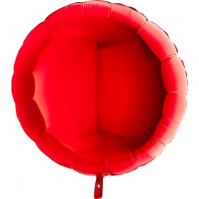 Фольгированный шар круг большой однотонный фото 4 красный