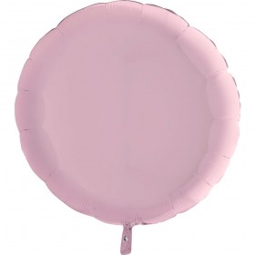 Фольгированный шар круг большой однотонный фото 7 пастель розовый