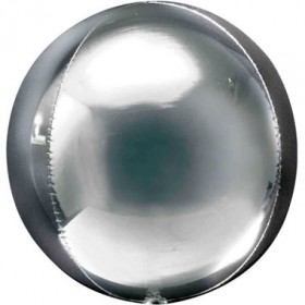 Фольгированный шар круг серебряный фото 2