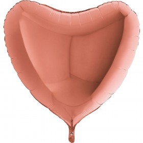 Фольгированный шар сердце большое однотонное фото 8 розовое золото