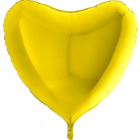 Фольгированный шар сердце большое однотонное фото 11 желтый