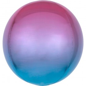 Фольгированный шар сфера разноцветный омбре фиолетово-голубой фото 2