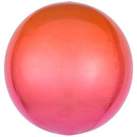 Фольгированный шар сфера разноцветный омбре красно-оранжевый фото 4