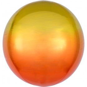 Фольгированный шар сфера разноцветный омбре желто-оранжевый фото 7
