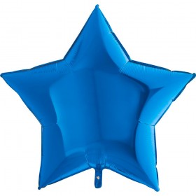 Фольгированный шар звезда большая однотонная фото 7 голубой