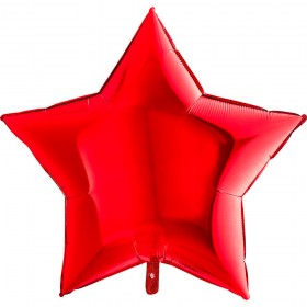 Фольгированный шар звезда большая однотонная фото 8 красный