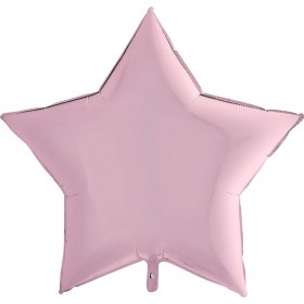Фольгированный шар звезда большая однотонная фото 13 пастель розовый