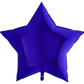 Фольгированный шар звезда большая однотонная фото 16 синий
