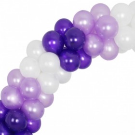 Гирлянда из воздушных шаров металлик: лавандовый, фиолетовый, белый