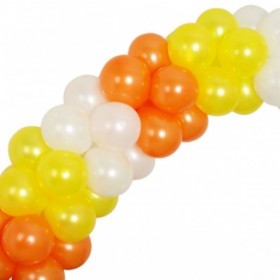 Гирлянда из воздушных шаров металлик: оранжевый, желтый, белый фото 1