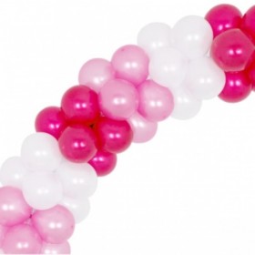 Гирлянда из воздушных шаров перламутр: розовый, красный, белый фото 1