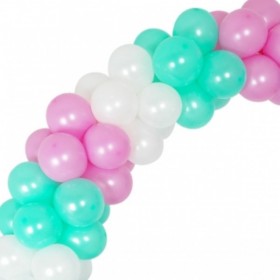 Гирлянда из воздушных шаров перламутр: зеленый, розовый, белый