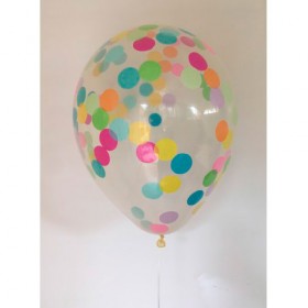 Композиция из воздушных шаров: микс металлик, конфетти круглые фото 2