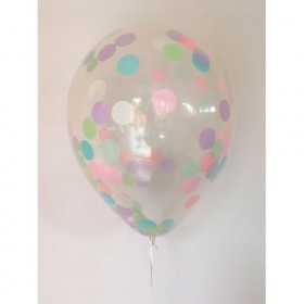Композиция из воздушных шаров: микс перламутр, конфетти круглые фото 2