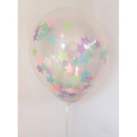 Композиция из воздушных шаров: микс перламутр, конфетти звезды фото 6