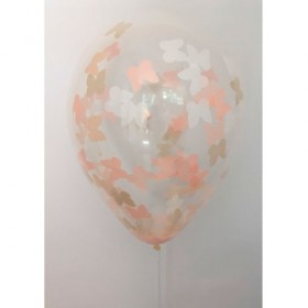 Композиция из воздушных шаров перламутр: белый, золото, конфетти фото 2