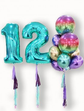 Композиція з повітряних кульок з цифрами 12 Set 113055