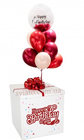 Коробка-сюрприз с шариками Happy Birthday 