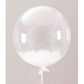 Шар Bubble с белыми перьями фото 1