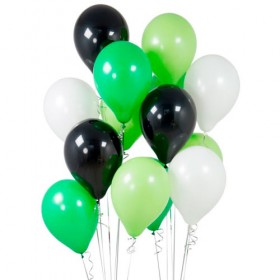 Шары с гелием декоратор микс: зеленый, лаймовый, белый, черный