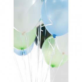 Шары с гелием перламутр микс: небесно-голубой, лаймово-зеленый, черный, белый фото 3